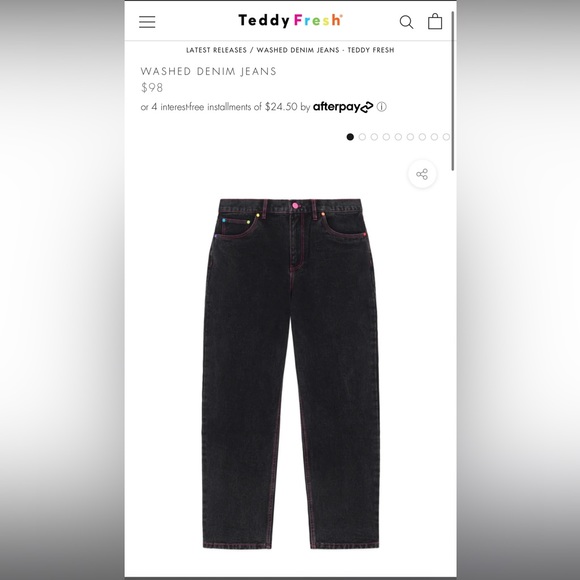 Teddy Fresh New Black acid wash denim jeans - Picture 1 of 1